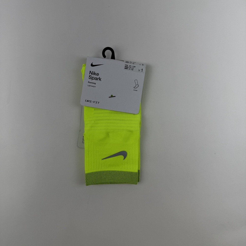 New Womens Nike Spark Lightweight Yellow Running Ankle Socks Size 7.5-9